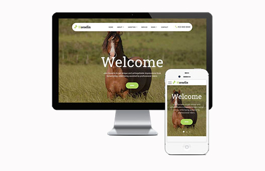 (自适应手机端)养马场畜牧业英文网站pbootcms模板